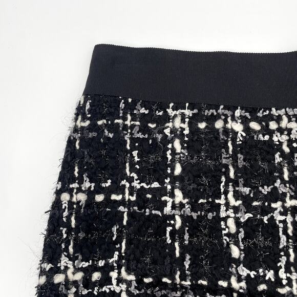 MILLY OF NEW YORK Wool Blend Tweed Black & White Mini Skirt // 2 - Picture 2 of 8